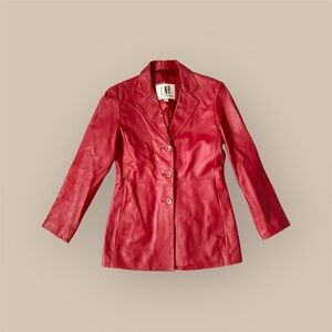 LNR 90s Women's Red Leather Jacket